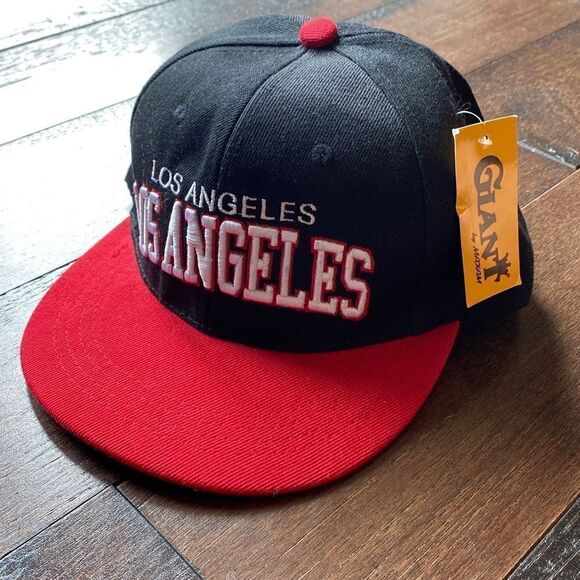 Los Angeles Giant brand Snap back hat cap red black - Picture 1 of 6